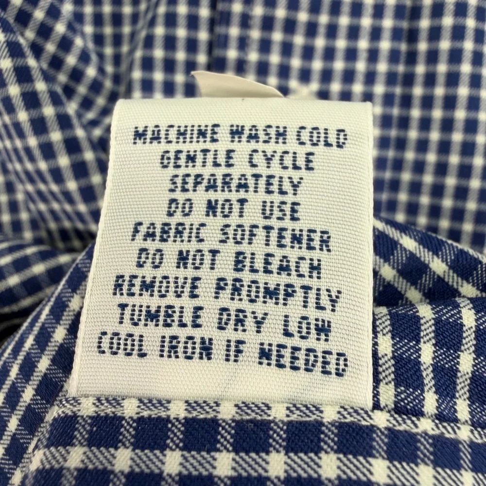Polo Ralph Lauren Shirt Mens Medium Blue Check Performance Stretch Nylon‎ Pony